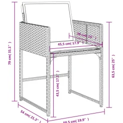 Tuinsets|Tuinsets-vidaXL - 5-delige Tuinset met kussens - Zwart - PE rattan en glas - 110x106 cm