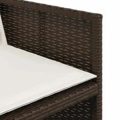 vidaXL - 5-delige Tuinset met wit kussens - Bruin - PE rattan - 110x106 cm
