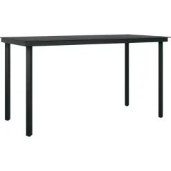 vidaXL - 5-delige Tuinset met kussens - Zwart PVC-rattan en staal - 140x70 cm