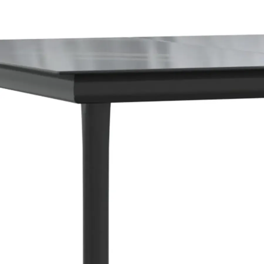 vidaXL - 5-delige Tuinset met kussens - Zwart - PE-rattan en glas - 160x80 cm
