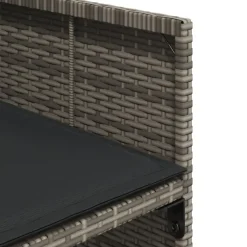 vidaXL - 7-delige Tuinset met donkergrijs kussens - PE rattan - 110x106 cm