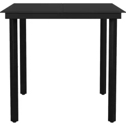 Tuinsets-vidaXL - 5-delige Tuinset met kussens - Zwart PE rattan & staal - 80x80 cm