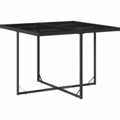 Tuinsets-vidaXL - 5-delige Tuinset wit kussens - Zwart - PE rattan en glas - 110x106 cm