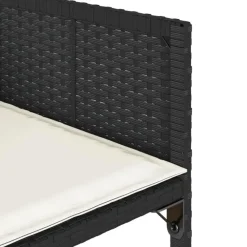 Tuinsets-vidaXL - 5-delige Tuinset wit kussens - Zwart - PE rattan en glas - 110x106 cm