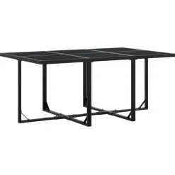 vidaXL - 7-delige Tuinset wit zitkussens - Zwart - PE rattan - 165x107 cm