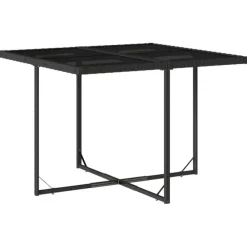 vidaXL - 9-delige Tuinset wit kussens 4 krukken - Zwart - PE rattan - 110x106 cm
