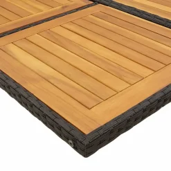 vidaXL - 9-delige Tuinset wit kussens 4 krukken - Zwart poly rattan - 110x106 cm