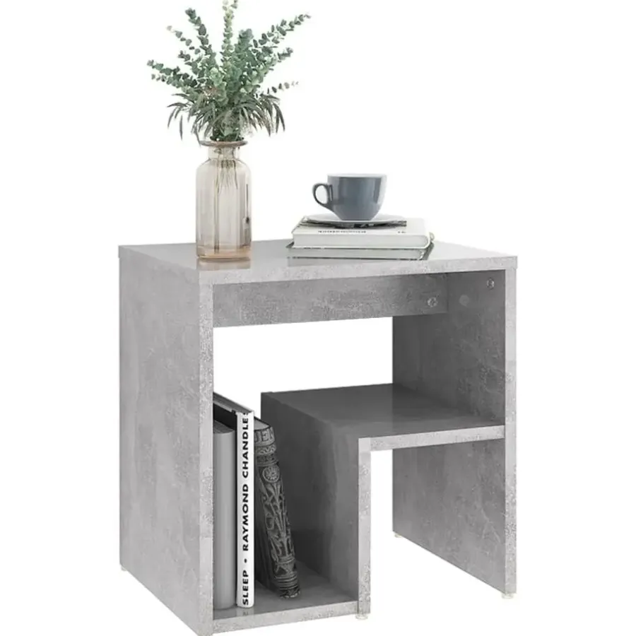 vidaXL - Design-Nachtkastjes - Betongrijs - Hout - 40x30x40 cm - Set van 2