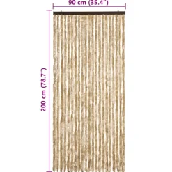 vidaXL - Deurgordijn - Beige - Polypropyleen - 90 x 200 cm