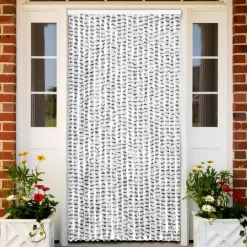 Raam En Deurhorren|Vliegengordijnen En Deurgordijnen-vidaXL - Deurgordijn - Grijs - Polypropyleen - 90 x 220 cm