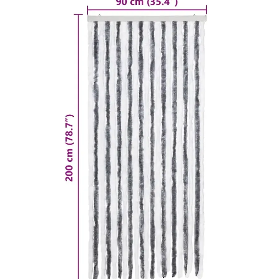 vidaXL - Deurgordijn - Grijs - Polypropyleen - 90 x 200 cm