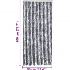 Raam En Deurhorren|Vliegengordijnen En Deurgordijnen-vidaXL - Deurgordijn - Zilver - Polypropyleen - 90 x 200 cm