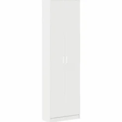 vidaXL - 2-deurs Kledingkast met planken - Bewerket hout - Wit - 55x25x189 cm