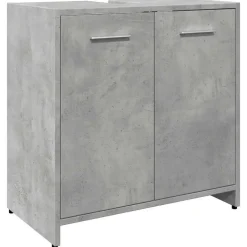 Wastafelkasten-vidaXL - 2-deurs Wastafelonderkast - Betongrijs - Bewerkt hout - 60x33x60 cm