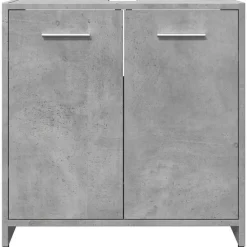 Wastafelkasten-vidaXL - 2-deurs Wastafelonderkast - Betongrijs - Bewerkt hout - 60x33x60 cm