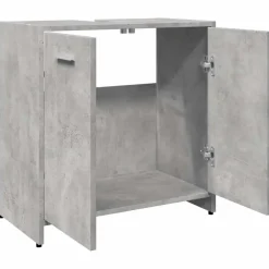 Wastafelkasten-vidaXL - 2-deurs Wastafelonderkast - Betongrijs - Bewerkt hout - 60x33x60 cm