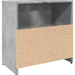 Wastafelkasten-vidaXL - 2-deurs Wastafelonderkast - Betongrijs - Bewerkt hout - 60x33x60 cm