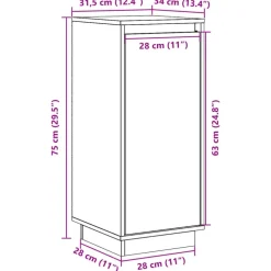 vidaXL - Dressoir - Bruin - Grenenhout - 2 stuks