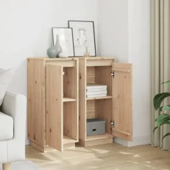 vidaXL - Dressoir - Bruin - Grenenhout - 2 stuks