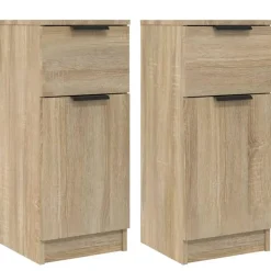 Wandkasten-vidaXL - Dressoir - Bruin - Bewerkt hout - 2 stuks