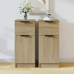 Wandkasten-vidaXL - Dressoir - Bruin - Bewerkt hout - 2 stuks