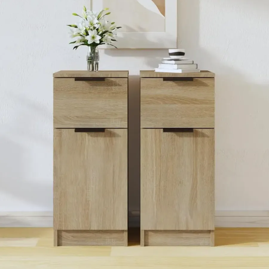 Wandkasten-vidaXL - Dressoir - Bruin - Bewerkt hout - 2 stuks