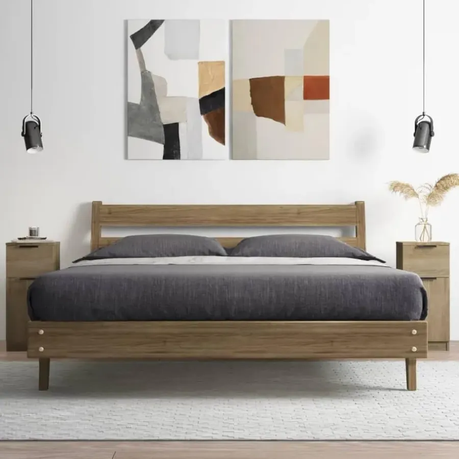 Wandkasten-vidaXL - Dressoir - Bruin - Bewerkt hout - 2 stuks