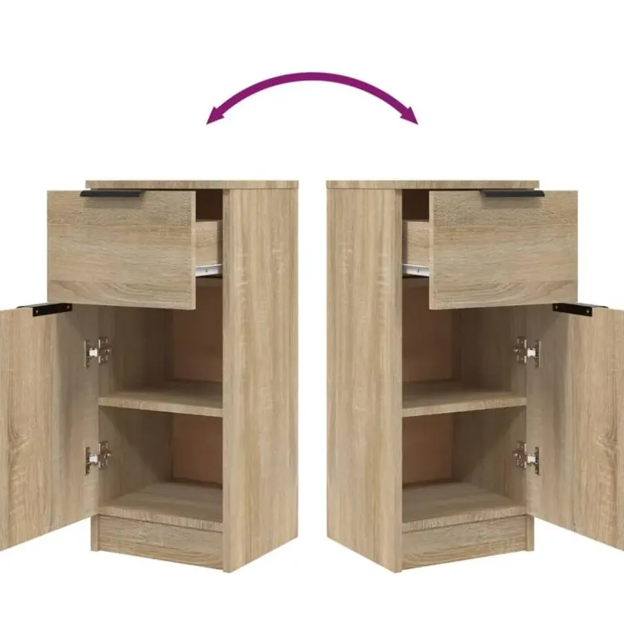 Wandkasten-vidaXL - Dressoir - Bruin - Bewerkt hout - 2 stuks