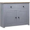 vidaXL - Dressoir - Grijs - Grenenhout