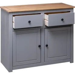 vidaXL - Dressoir - Grijs - Grenenhout