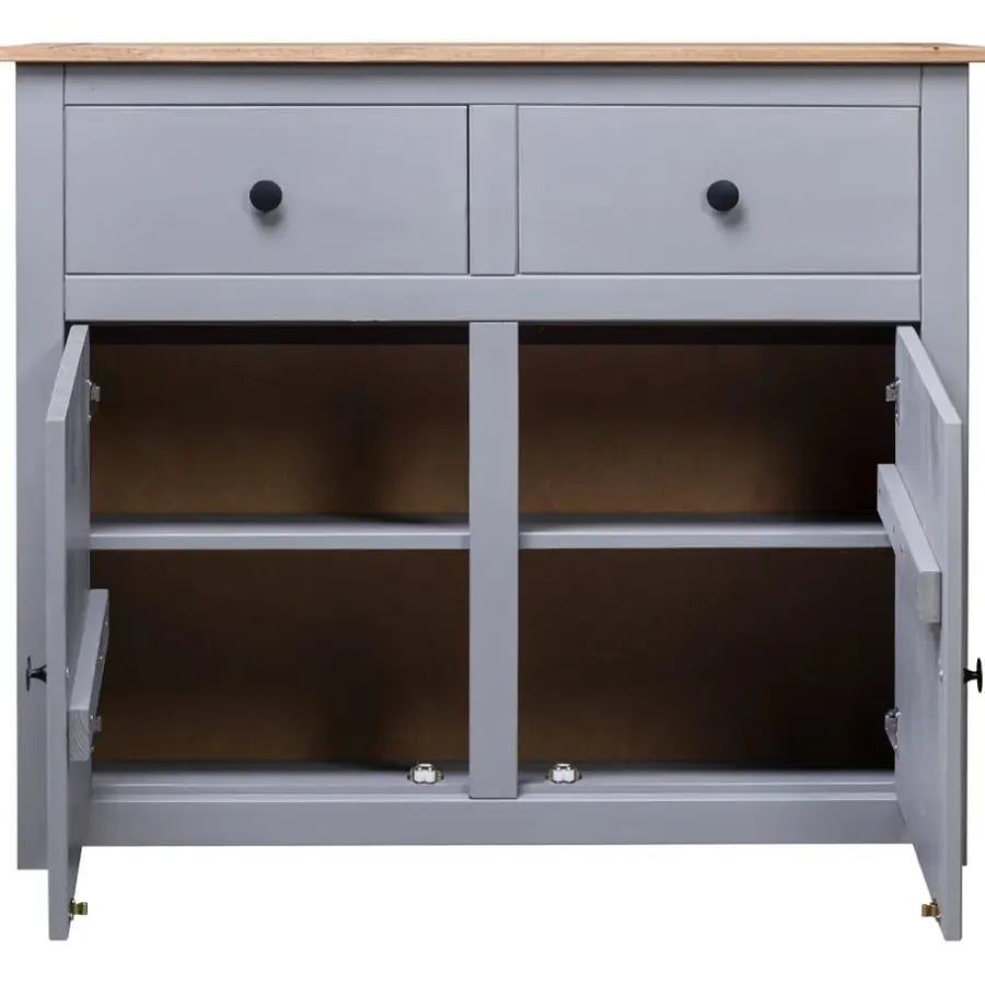 vidaXL - Dressoir - Grijs - Grenenhout