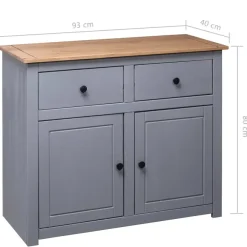 vidaXL - Dressoir - Grijs - Grenenhout