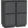 Wandkasten-vidaXL - Dressoir - Grijs - Grenenhout - 2 stuks