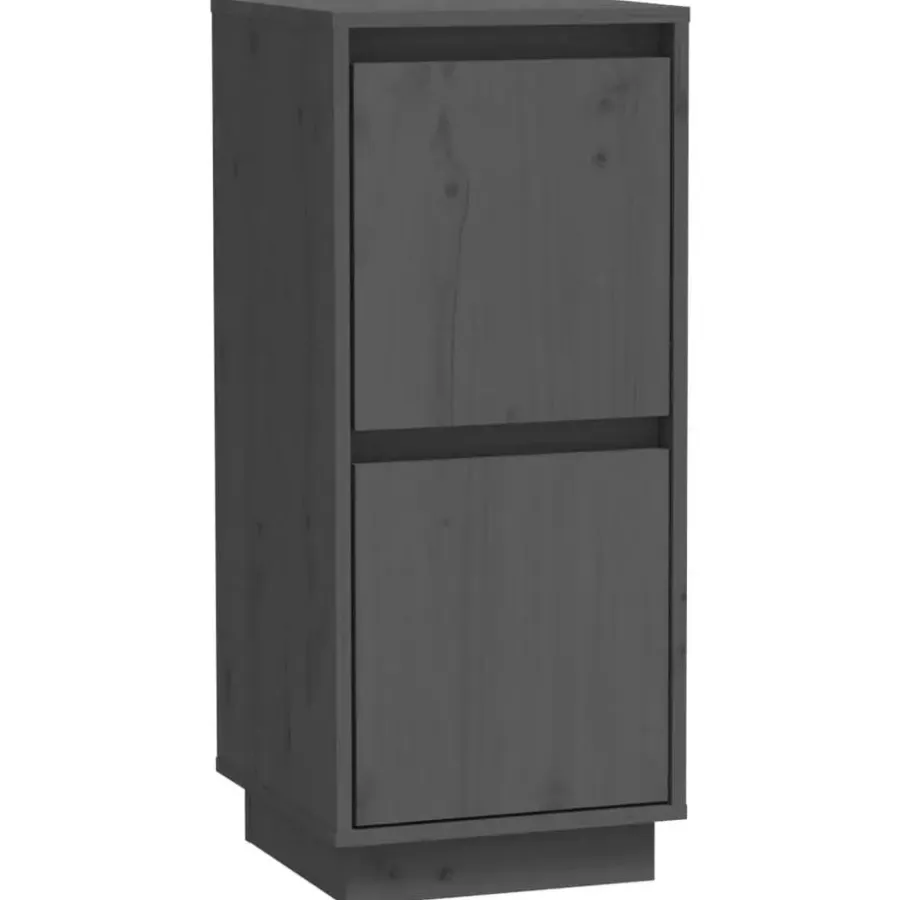 Wandkasten-vidaXL - Dressoir - Grijs - Grenenhout - 2 stuks