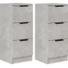 vidaXL - Dressoir - Grijs - Bewerkt hout - 2 stuks