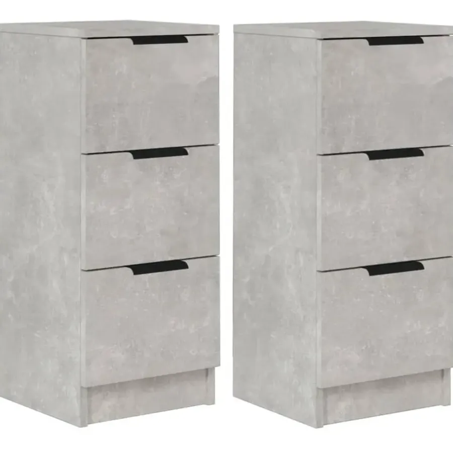 vidaXL - Dressoir - Grijs - Bewerkt hout - 2 stuks
