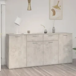 Dressoirs-vidaXL - Dressoir - Grijs - Bewerkt hout
