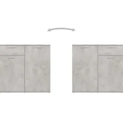 Dressoirs-vidaXL - Dressoir - Grijs - Bewerkt hout