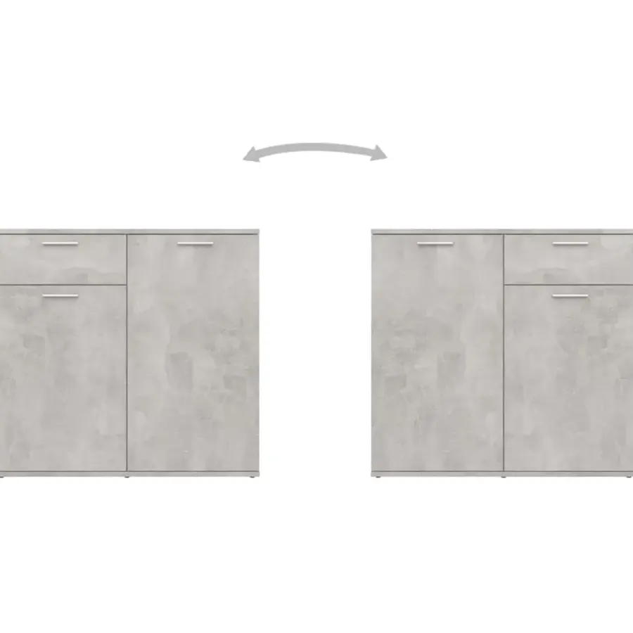 Dressoirs-vidaXL - Dressoir - Grijs - Bewerkt hout