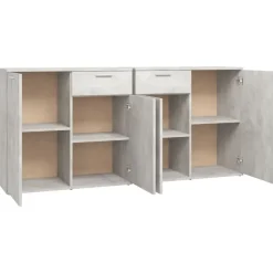 Dressoirs-vidaXL - Dressoir - Grijs - Bewerkt hout