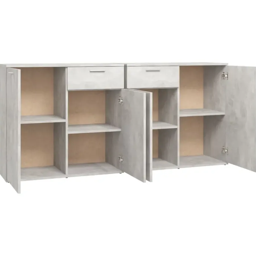 Dressoirs-vidaXL - Dressoir - Grijs - Bewerkt hout