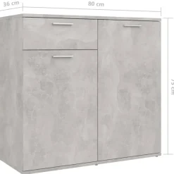 Dressoirs-vidaXL - Dressoir - Grijs - Bewerkt hout