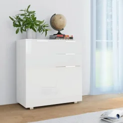 vidaXL - Dressoir - Wit - Bewerkt hout