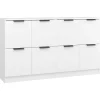 vidaXL - Dressoir - Wit - Bewerkt hout - 2 stuks