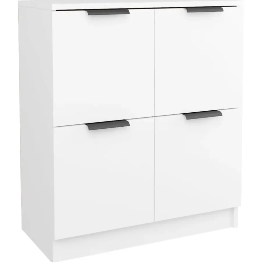 vidaXL - Dressoir - Wit - Bewerkt hout - 2 stuks