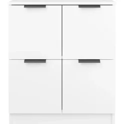 vidaXL - Dressoir - Wit - Bewerkt hout - 2 stuks