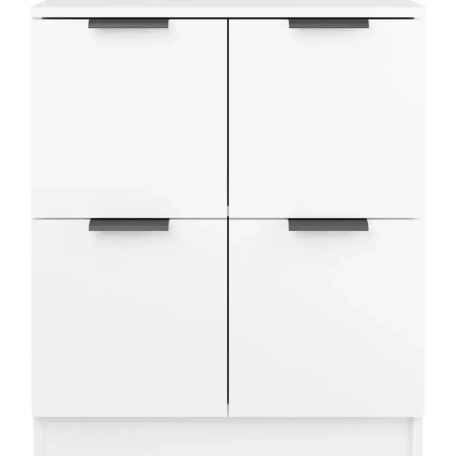 vidaXL - Dressoir - Wit - Bewerkt hout - 2 stuks