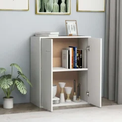 Dressoirs-vidaXL - Dressoir - Wit - Bewerkt hout