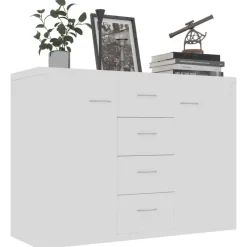 vidaXL - Dressoir - Wit - Bewerkt hout