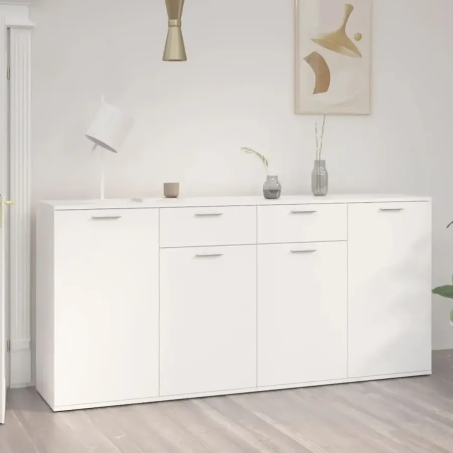 vidaXL - Dressoir - Wit - Bewerkt hout